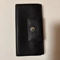黒 エンボス加工 長財布 カードポケット付き
