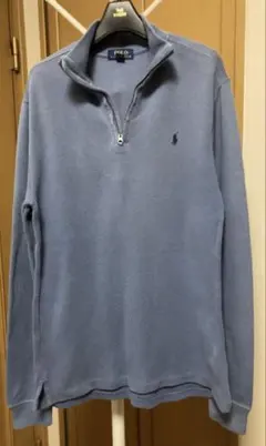 ポロ ラルフローレン ハーフジップ ニットセーター ブルー　 レディース　XL