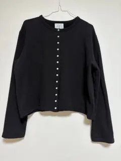 アニエス・ベー カーディガン プレッション 黒 L ３サイズ used