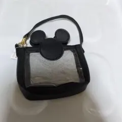 ミッキー　黒　バッグチャームポーチ　タグ付き　ダイソー