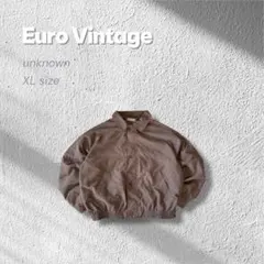 ユーロ古着vintageスイングトップ短丈XLドリズラージャケットCBOYモカ