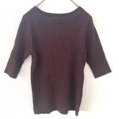 ★ロペピクニック★リブ ニット トップス ラメ入り 五分袖