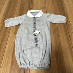 KISSETTE グレー ポロシャツスタイルロンパース