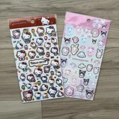 キャンドゥ箔押しシールサンリオキャラクターズ　ねこみみメイドカフェ キティセット