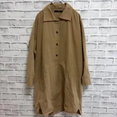 Liesse シャツワンピース キャメル ロングシャツ チュニック ゆったりのサムネイル