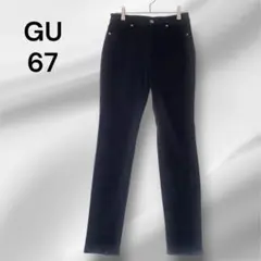 GU　ストレートデニム　67　スキニーパンツ　ブラック　M　1604