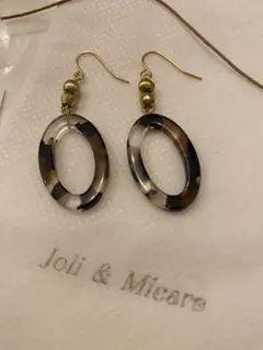 Joli&Micare ジョリー&ミカーレ カモフラージュオーバルモチーフピアス