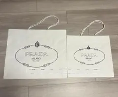 PRADA ホワイト ショップ袋 大 中 リボン×2 内袋