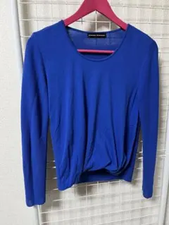HIROKO KOSHINO 鮮やかブルーカラーニット　カットソー　38sizeのサムネイル