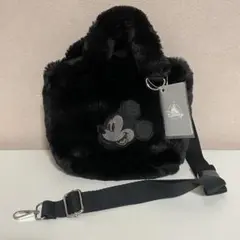 【新品】ディズニー ミッキー ファートートバッグ 2way Fur Tote 黒