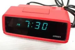 CITIZEN シチズン デジタル時計 レッド 目覚まし 昭和レトロ S3-A