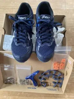ASICS スパイクシューズ ネイビー asics スパイクシューズ 27cm ネイビー/ミント - メルカリ