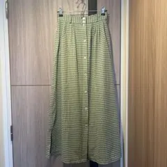 【古着】ロングスカート　グリーンのサムネイル