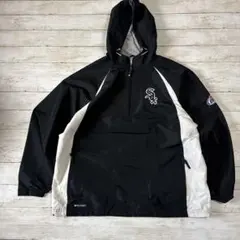 メジャーリーグ　ハーフジップ　ホロウェイ×ホワイトソックス 刺繍ナイロンL 古着