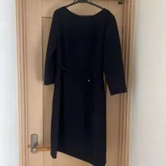 ロペピクニック　ネイビー 長袖 ひざ丈ワンピース