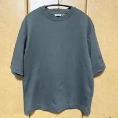 ユニクロ エアリズム コットン オーバーサイズ Tシャツ 5分袖 グレー