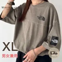 韓国限定】入手困難！ノースフェイス ロゴ ステッチ Tシャツ グレー