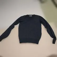 141 ダークグレー Vネック 長袖ニット