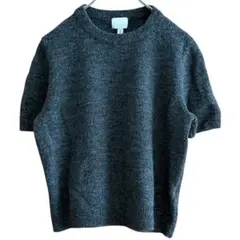 H&M エイチアンドエム　クルーネック 半袖ニット グレー Lサイズ