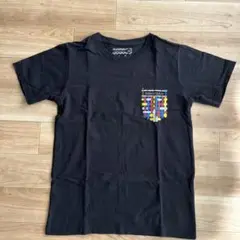 フェイクポケット 黒 Tシャツ シンプル アジアン ユニーク