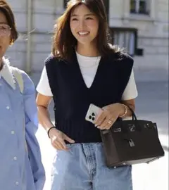 Gypsophila ネイビー ニットベスト