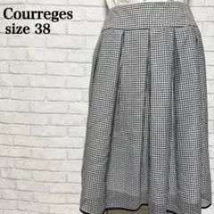 Courreges 日本製スカート38 上品チェック柄