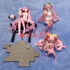 【難有り品】 桜ミク 桜提灯 ぬーどるストッパー フィギュア 3点セット