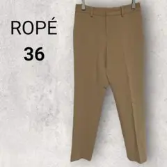 ロペ スラックス テーパードパンツ 36 ベージュ 日本製 オフィスカジュアル