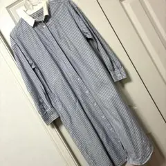無印良品 ストライプ シャツワンピース 長袖xsからs