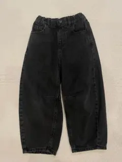 GU デニム　キッズ　120 バレルレッグジーンズ　ブラック