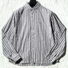 ラルフローレン★90s★シャドー花柄&ペイズリー 長袖BDシャツ 紫 L Y2K