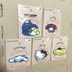 セリア　サンリオ　キャラクター パイルワッペンセット 5点