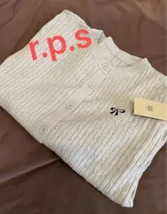 新品タグ付★r.p.s カーディガン リボン刺繍 ベージュ M アールピーエスのサムネイル