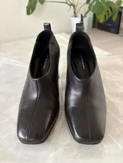 FABIO RUSCONI ブラックレザーアンクルブーツ　37