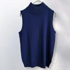 セシルマクビー ノースリーブ ニットトップス ハイネック シンプル M《c722