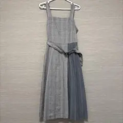 c.o.l.z.a ウエストベルト 切替チェックワンピース ジャンパースカート