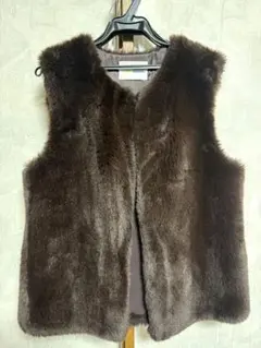 チャオパニック　ブラウン ポリエステルファーベスト Fサイズ