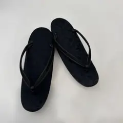 ネイビー 花柄 厚底草履
