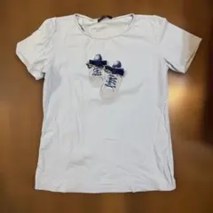 ANNA BASSANI Tシャツ リボン付き XLブルー