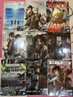 一番くじ　進撃の巨人　F賞　クリアポスター　全9種　コンプセット