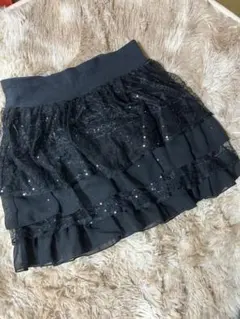 お値下げ！！ブラック ミニスカート♡フリル