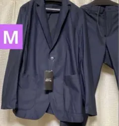 新品未使用　AOKI アオキ　洗えるストレッチ　 パジャマスーツ　ネイビー　Mのサムネイル