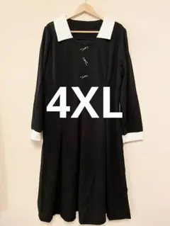 4XL 韓国風　フレアワンピース　レディース　オルチャン　フォーマル　襟付き