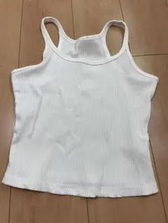 DAZY ホワイトリブキャミソール M