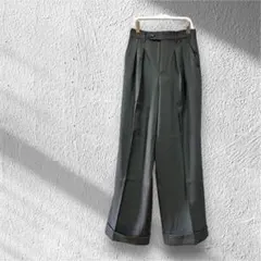 Bleme センタープレス ロールアップ ツータック ワイドスラックス