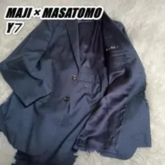 MAJI × MASATOMO マージ AOKI スーツ 紺 ストライプ Y7