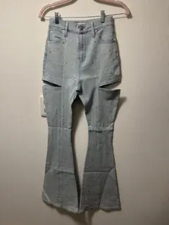 darich ドロップビジューフレアデニムパンツ アイスブルー Mサイズ