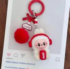 ✨ラブブ labubu 白色 ぬいぐるみキーホルダーチェーン✨