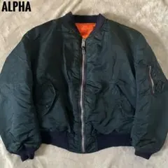90s ALPHA MA-1フライトジャケット USA製 IDEAL XL 紺色
