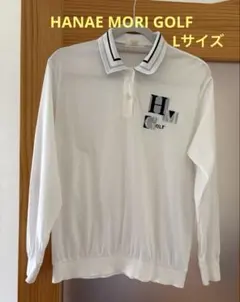 HANAE MORI GOLF 刺繍入りホワイトポロシャツLサイズ　綿100%のサムネイル